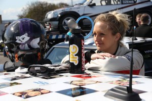 Jo preparing for the first race of 2016 at Donington Park